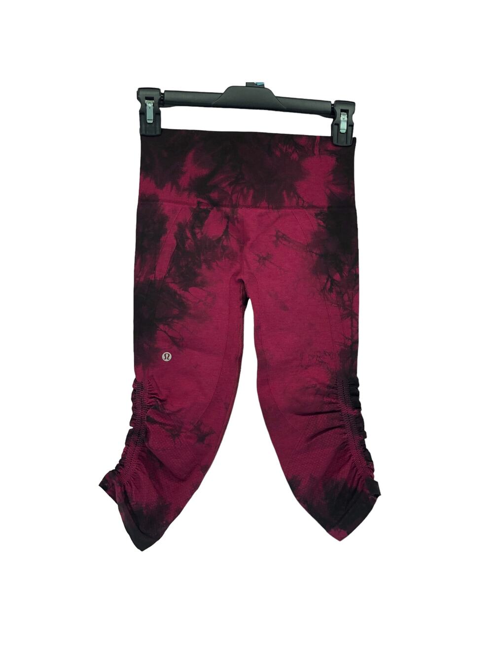 Lululemon In The Flow Crop II Leggings Size 4 Tie Dye Wine Berry‎ Bordeaux Drama